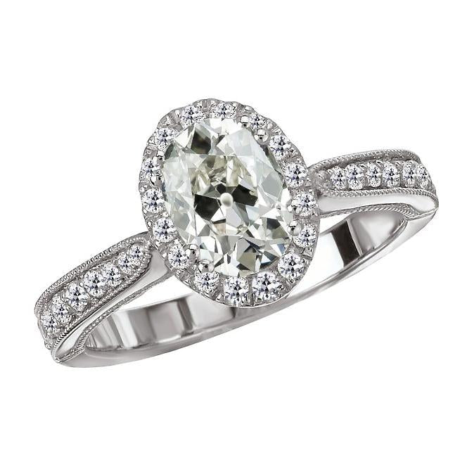 Anello rotondo e ovale con anello di diamanti da minatore vecchio Milgrain 6.50 carati - harrychadent.it