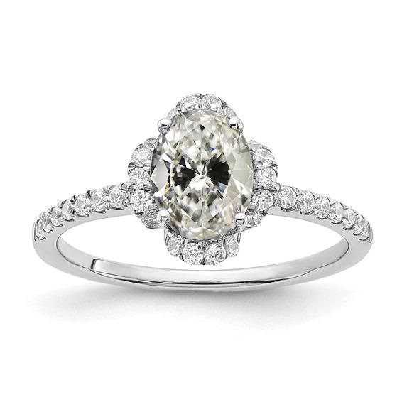 Anello rotondo e ovale con diamanti taglio vecchio miniera con accenti oro 4,50 carati - harrychadent.it