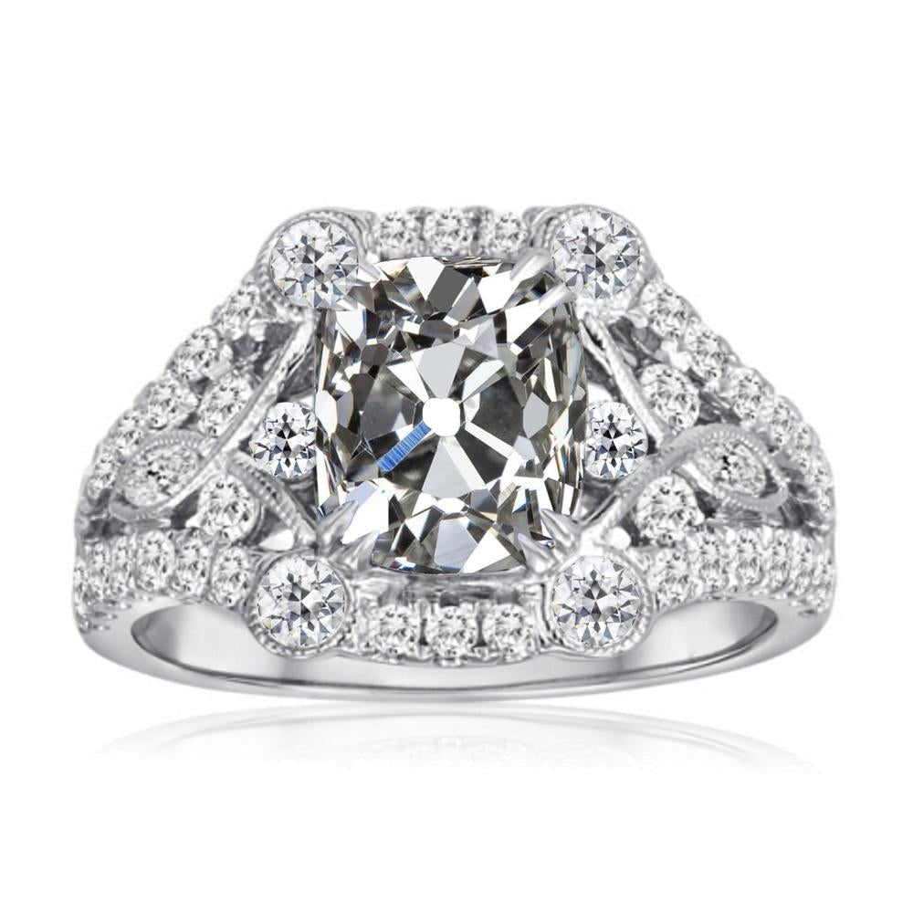 Anello rotondo e ovale con diamanti taglio vecchio miniera fantasia anniversario 7,50 carati - harrychadent.it