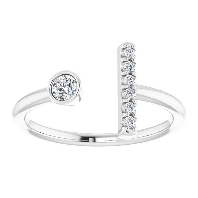 Anello rotondo stile barra di diamanti 0.48 carati gioielli da donna - harrychadent.it