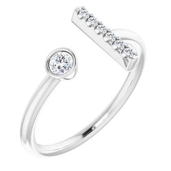 Anello rotondo stile barra di diamanti 0.48 carati gioielli da donna