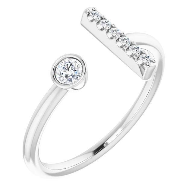 Anello rotondo stile barra di diamanti 0.48 carati gioielli da donna - harrychadent.it
