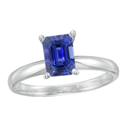 Anello smeraldo solitario blu zaffiro 2,50 carati gioielli da donna