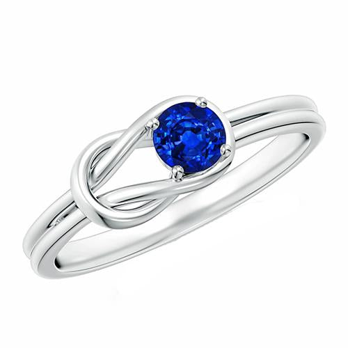 Anello solitario 2 carati in oro bianco con gambo diviso gioielli in zaffiro blu - harrychadent.it
