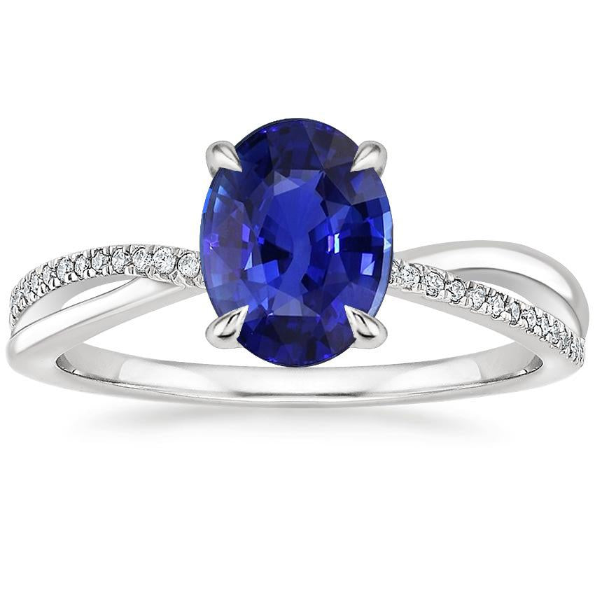 Anello Solitario Con Accenti Anniversario Zaffiro Blu 3.50 Carati - harrychadent.it