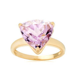 Anello solitario Kunzite rosa 10 carati Oro giallo 14K