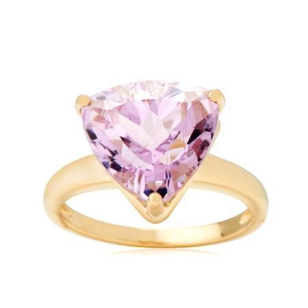 Anello solitario Kunzite rosa 10 carati Oro giallo 14K - harrychadent.it