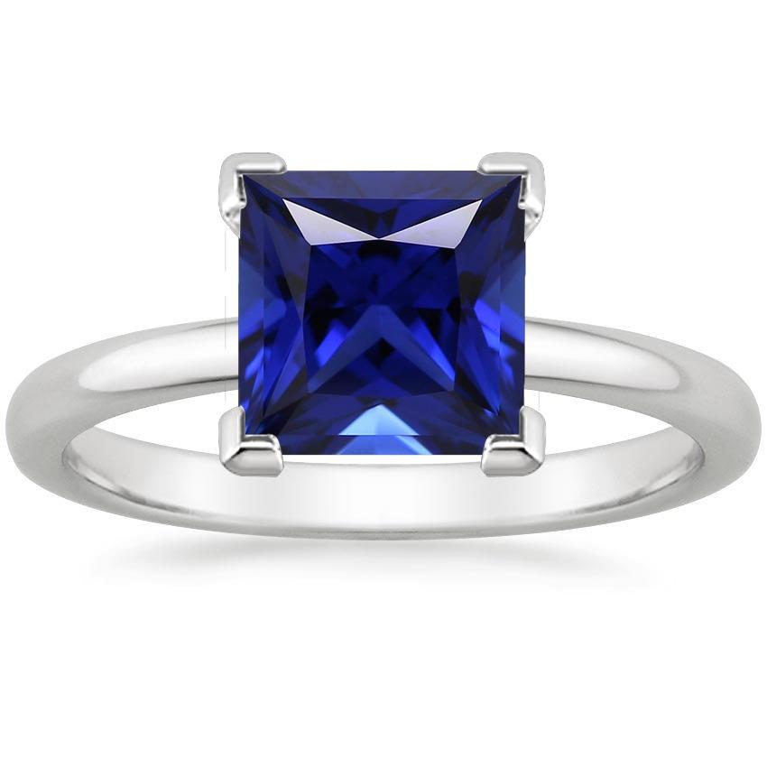 Anello solitario Princess Ceylon Sapphire Gemstone Prong Set 5 carati - harrychadent.it