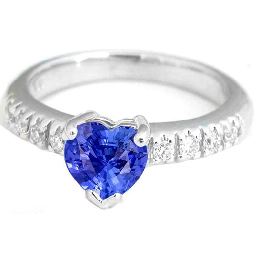 Anello con diamante solitario cuore blu zaffiro con accenti 2.50 carati - harrychadent.it