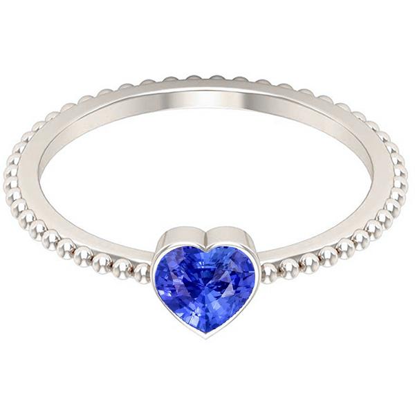 Anello solitario a forma di cuore con anello in zaffiro azzurro con perline stile 1 carati - harrychadent.it