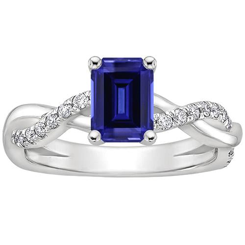 Anello solitario accenti blu zaffiro e diamante 4 carati stile infinito - harrychadent.it