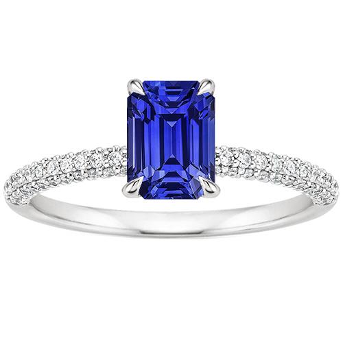Anello solitario con accenti zaffiro dello Sri Lanka e diamante 4 carati - harrychadent.it