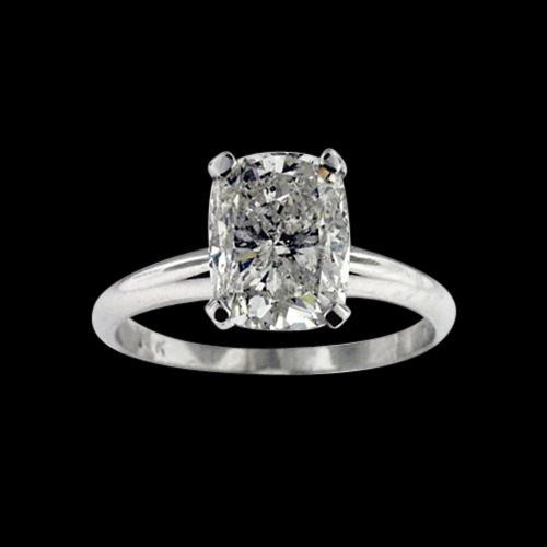 Anello solitario con diamante a taglio radiante da 1,50 carati in oro bianco 14K - harrychadent.it