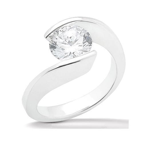 Anello solitario con diamante da 1,50 carati, gioielli in oro bianco 14 carati - harrychadent.it