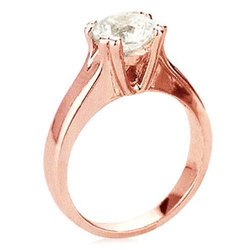 Anello solitario con diamante da 2.51 carati in oro rosa - harrychadent.it