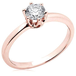 Anello solitario con diamante da 2.50 carati. gioielli in oro rosa