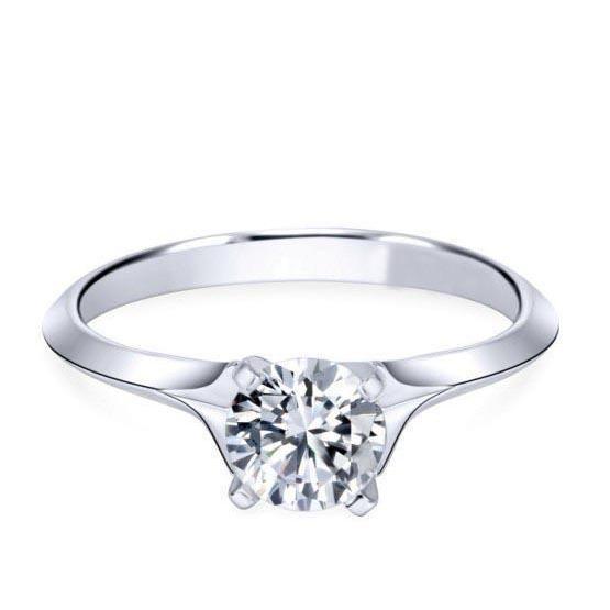 Anello solitario con diamante scintillante da 1 carato in oro bianco 14K - harrychadent.it