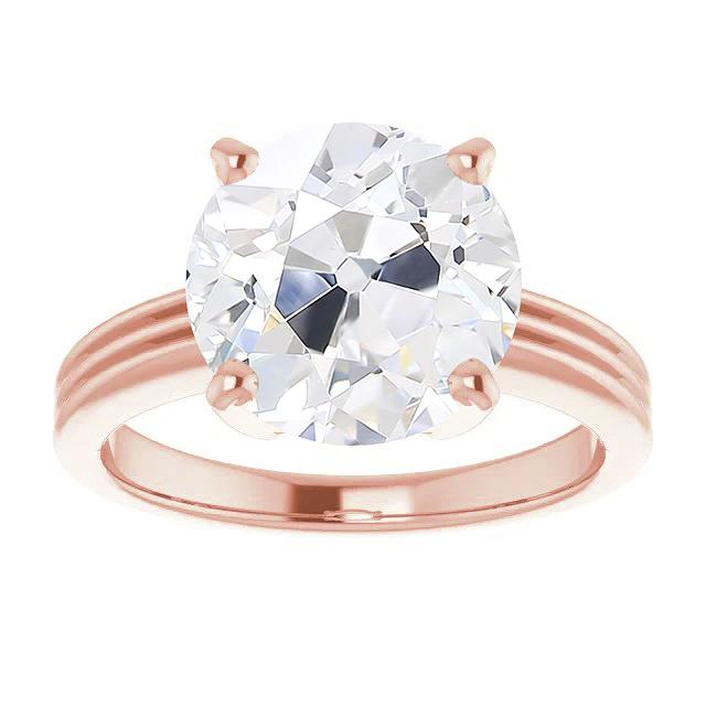 Anello solitario con diamante tagliato vecchia miniera 5 carati gioielli in oro rosa - harrychadent.it