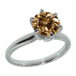 Anello solitario con pietra preziosa di gioielli con diamanti champagne da 2,25 carati
