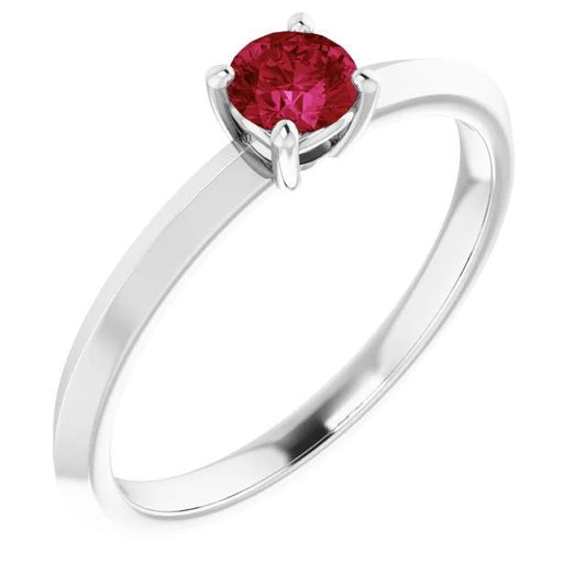 Anello solitario con rubino 1.25 carati e 4 griffe con incastonatura Novità - harrychadent.it