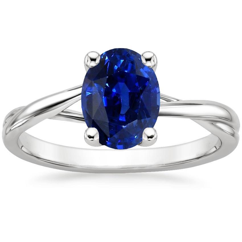 Solitario Anello Zaffiro Ceylon Taglio Ovale Set 3 Carati - harrychadent.it