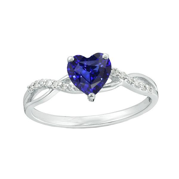 Anello solitario con zaffiro blu e accenti di diamante 2 carati Twisted Style - harrychadent.it