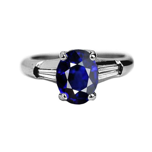Anello solitario con zaffiro blu profondo 2.50 carati Gioielli da donna - harrychadent.it