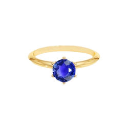 Anello solitario da 2 carati Zaffiro dello Sri Lanka in oro giallo autentico