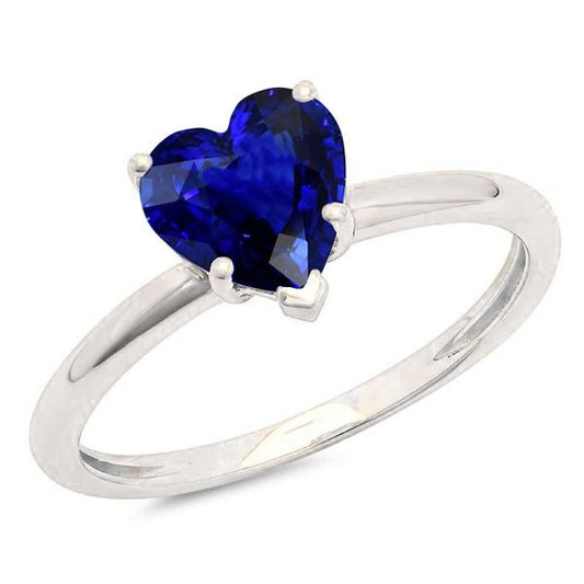 Anello solitario da donna a forma di cuore con zaffiro blu naturale 2 carati - harrychadent.it