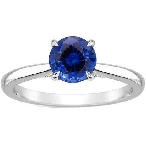 Anello solitario da donna. autentico zaffiro blu. 2 carati. set di griffe con artiglio - harrychadent.it