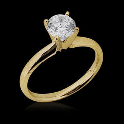 Anello solitario da matrimonio con diamante da 0,50 carati in oro giallo 14K