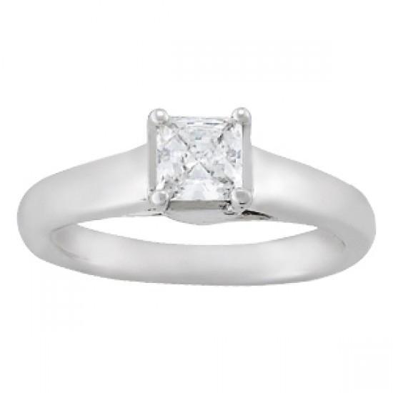 Anello solitario di fidanzamento con diamante da 0.90 carati in oro bianco 14K - harrychadent.it