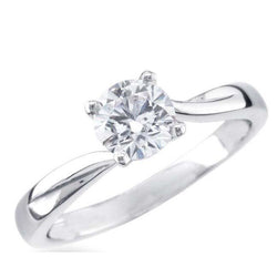 Anello solitario di fidanzamento con diamante da 1.50 carati in oro bianco 14K