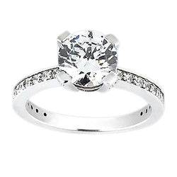 Anello solitario di fidanzamento con diamante rotondo con accenti 2.25 carati