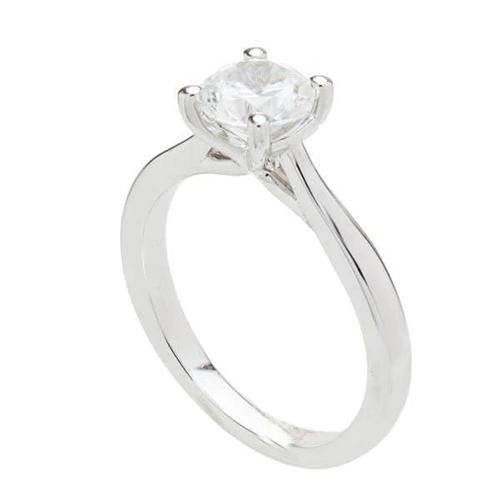Anello solitario di fidanzamento con diamante rotondo da 1,5 carati in oro bianco 14K - harrychadent.it