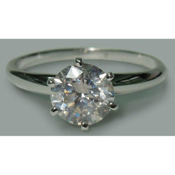 Anello solitario di fidanzamento con diamante rotondo da 1.75 carati in oro bianco 14 carati Nuovo
