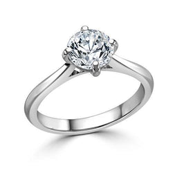 Anello solitario di fidanzamento con diamante scintillante da 1 carato in oro bianco 14 carati