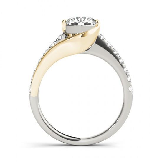 Anello solitario di fidanzamento con diamante tondo 1.50 carati oro bicolore 14K - harrychadent.it