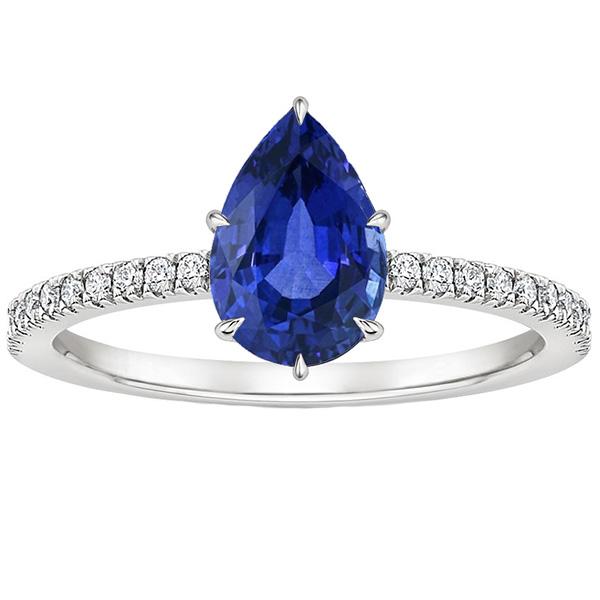 Anello solitario diamante e pera zaffiro blu con accenti 5.25 carati - harrychadent.it