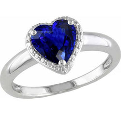 Anello solitario in oro Cuore Zaffiro Srilanka 2.50 carati Gioielli da donna