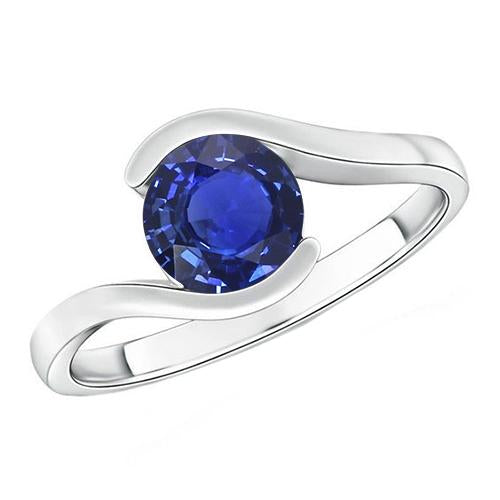2 carati solitario anello Ceylon zaffiro tensione stile gioielli in oro - harrychadent.it