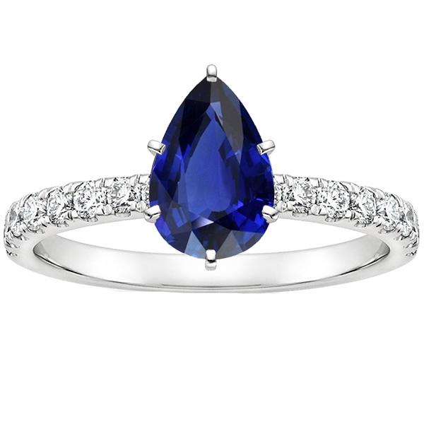 Anello solitario pera blu zaffiro pavé con accenti di diamante 5.25 carati - harrychadent.it