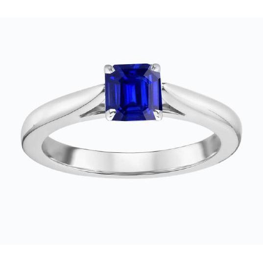 Anello solitario pietra preziosa 1.50 carati gambo affusolato zaffiro blu smeraldo - harrychadent.it