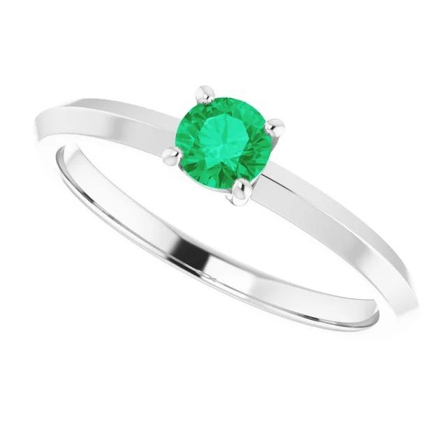 Anello solitario verde smeraldo 1,25 carati con gioielli da donna in oro bianco 14 carati - harrychadent.it