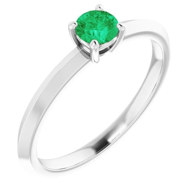 Anello solitario verde smeraldo 1,25 carati con gioielli da donna in oro bianco 14 carati - harrychadent.it