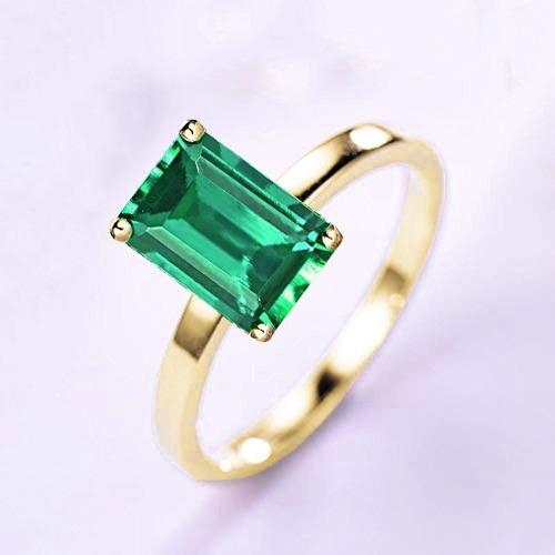 Anello solitario verde smeraldo 3 carati oro giallo 14k gioielli con pietre preziose - harrychadent.it