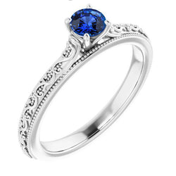 Anello solitario zaffiro 0.75 carati Ceylon Blue Jewelry