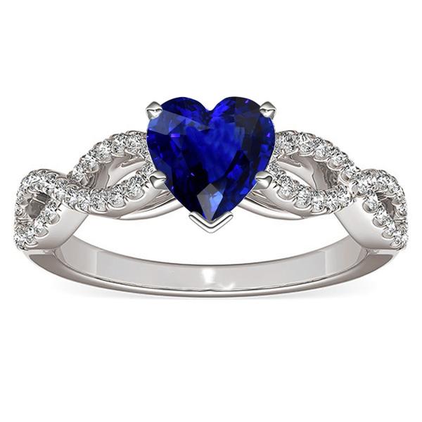 3 carati cuore gemma zaffiro blu diamante anello stile infinito - harrychadent.it