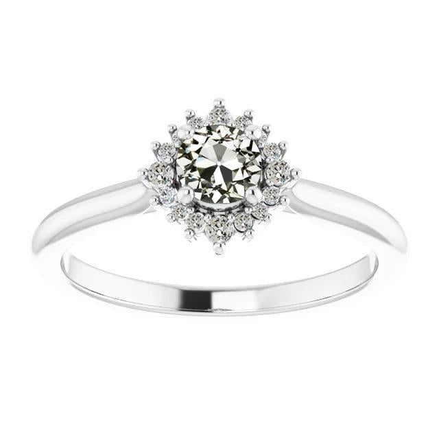 Anello di fidanzamento con diamante taglio antico rotondo, gioielli da donna,  5,75 carati