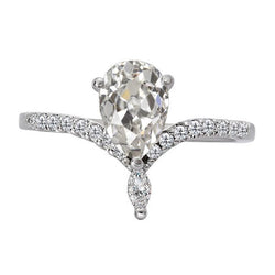 Anniversario Ring Enhancer Pera Old Mine Cut Diamante 4,50 carati